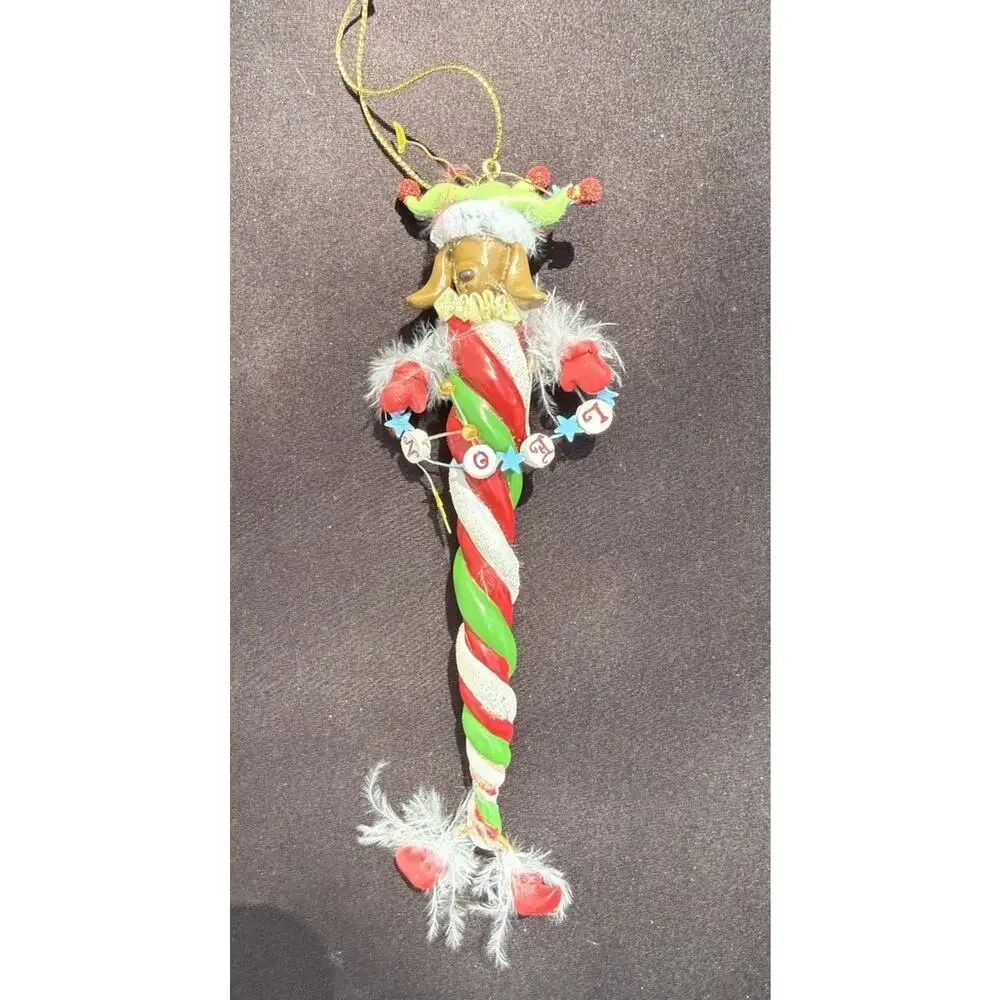 Vintage Katherines Collection Dangle Leg Noel Dog Christmas Ornament Rare! -K2
